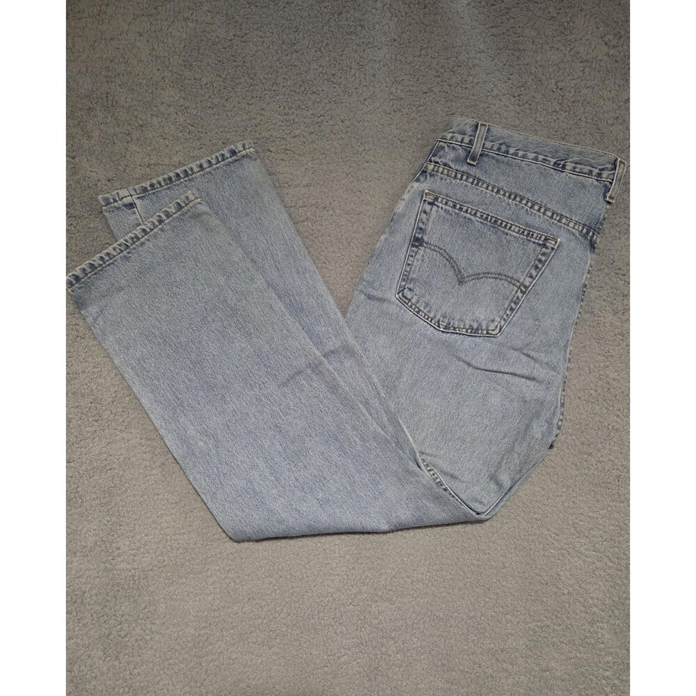 Levis 505 Jeans Mens 38x31 Blue Light Wash Regular Fit Straight Leg Zip Fly‎